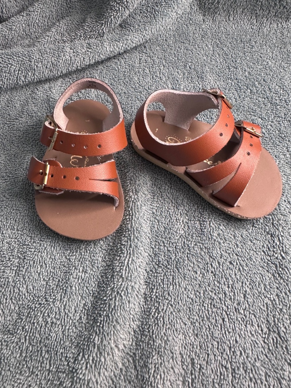Sun Sans Toddler Brown Sandals Size 1 | Buckle Strap | Summer Shoes